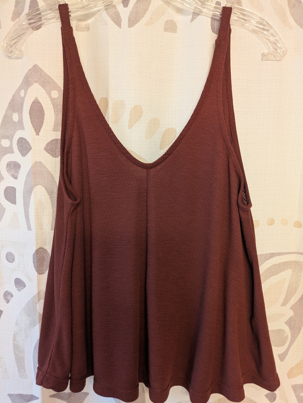 Free People Maroon Boho Cropped Tank Top Sz XS